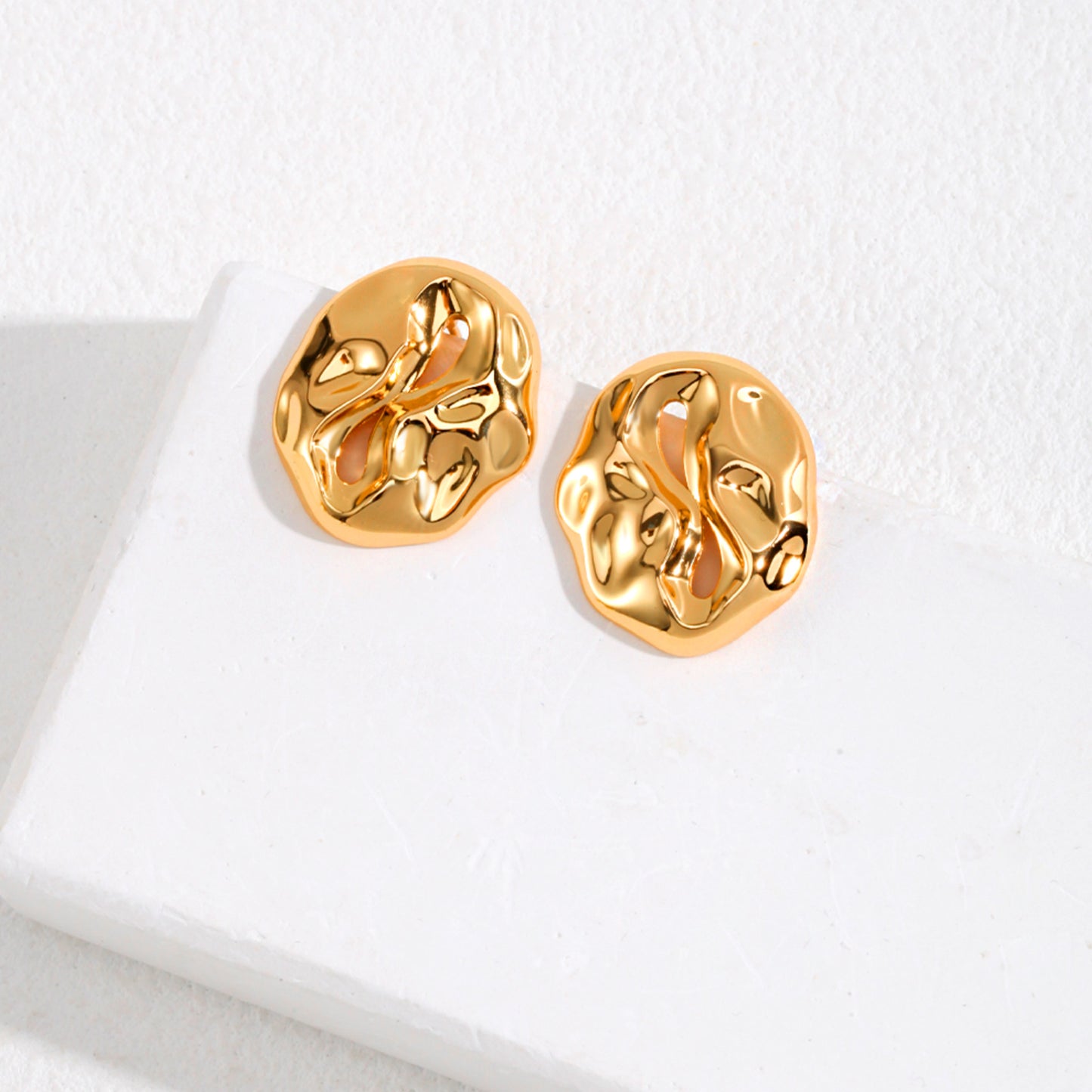 Gold Irreguar Earrings